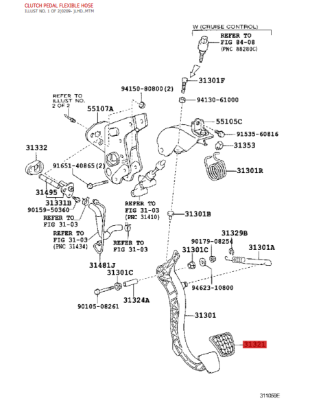 Gomma pedale del freno o frizione, per Toyota Land Cruiser J12/15/HILUX - Originale Toyota Land Cruiser