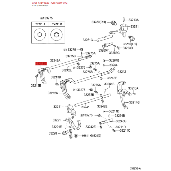 Cópia de Alavanca de câmbio N-1 para Toyota...