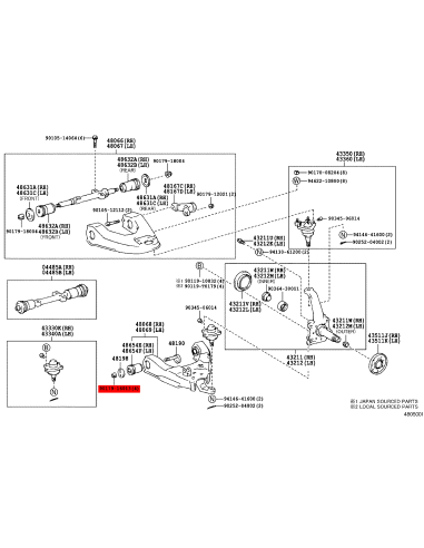 Tuerca des unteren Querlenkers für Toyota Hilux...