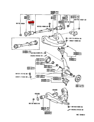 Front Upper Control Arm Bushing (FR) for Toyota...