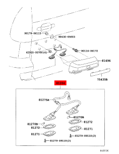 Portalamparas matricula porton trasero para Toyota land... 2