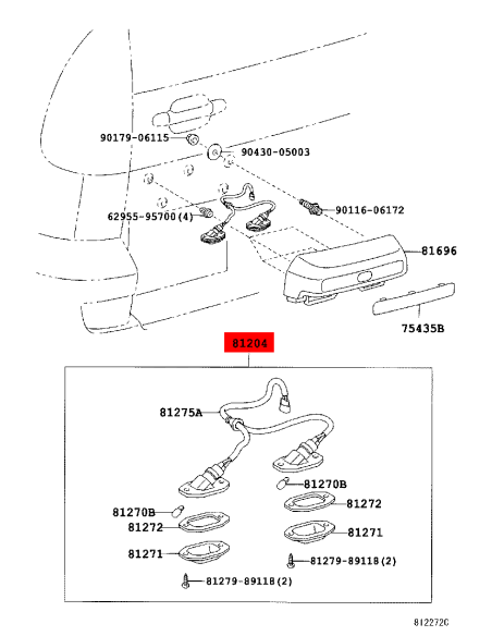 cópia da lâmpada da placa para Toyota Land Cruiser J4 - Original Toyota Land Cruiser