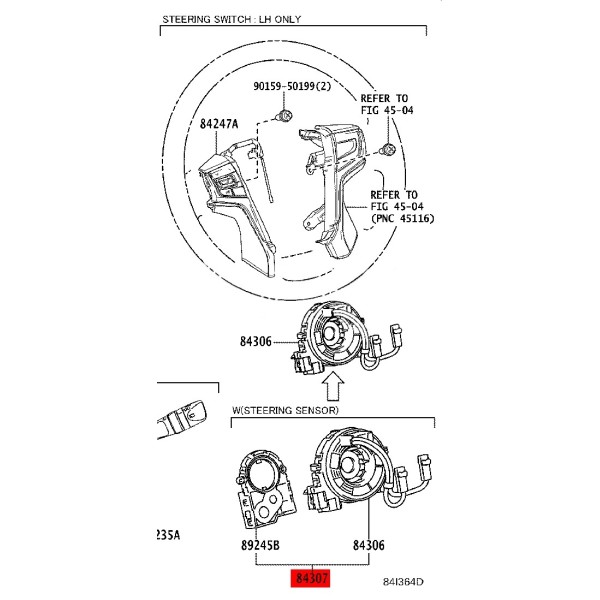 Serpentinen-Airbag-Lenkrad + Sensor für Toyota...