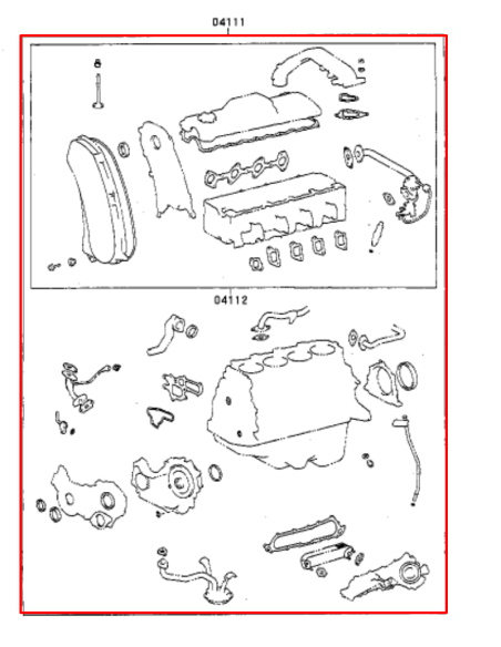 KIT JUNTAS MOTOR  COMPLETO  J9 (1KZTE) ORIGINAL TOYOTA LAND CRUISER