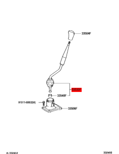 Manual gear lever for Toyota Land Cruiser J12 (6-speed) -... 2