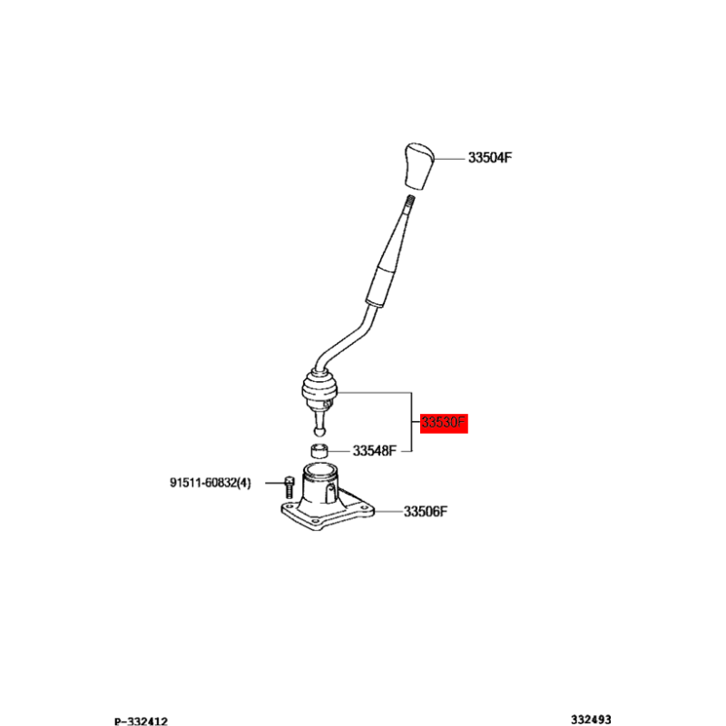 Manueller Schalthebel für Toyota Land Cruiser J12 (6 Gänge) - Original Toyota Land Cruiser