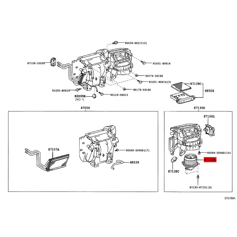 Motore elettrico ventilatore interno abitacolo per Toyota Land Cruiser J12 - Originale Toyota Land Cruiser