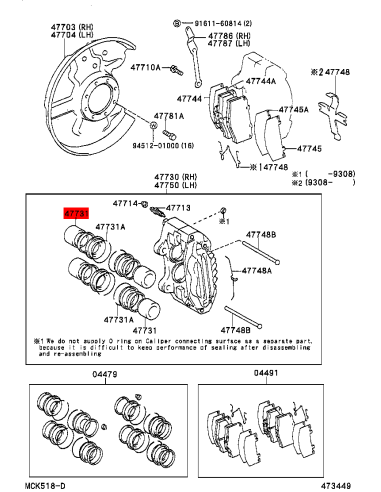 Front brake caliper piston for Toyota Land...