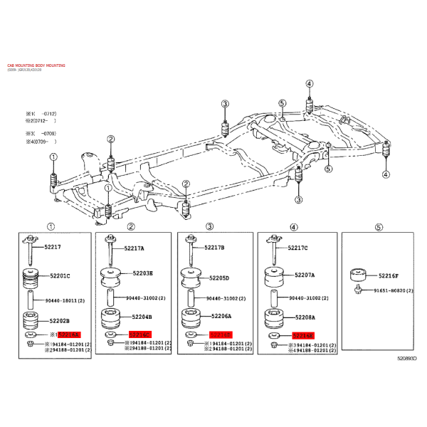 Washer, body mounting bushing for Toyota Land...