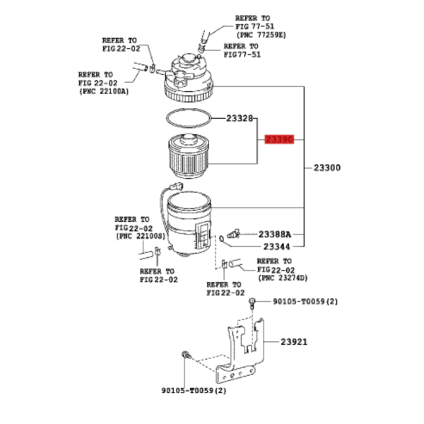 FILTRO GASOIL ORIGINAL HILUX