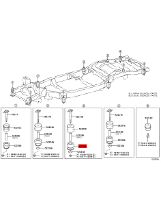 Silentblock de carrosserie n° 3 inférieur pour Toyota... 2