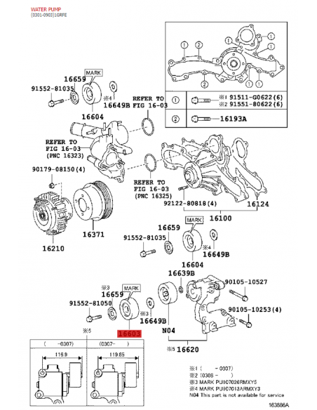 Polea de correa de servicio para Toyota Land Cruiser J15/FJ Cruiser (n.º 1) - Original Toyota Land Cruiser