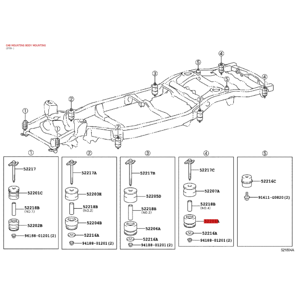 Silentblock carrozzeria n. 4 inferiore per...