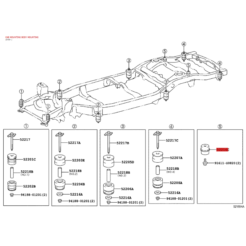 copy of Lower body mount bushing nº 4 for Toyota Land Cruiser J20 - Original Toyota Land Cruiser