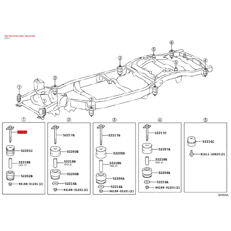 Vite, supporto motore n. 2 e 4 per Toyota Land Cruiser J20 - Originale Toyota Land Cruiser