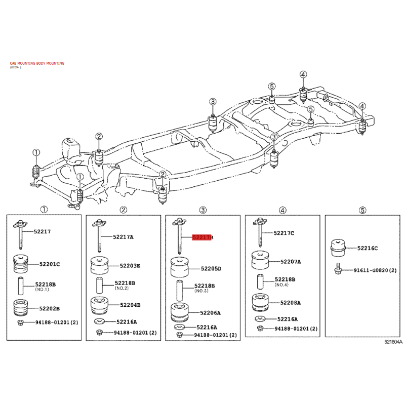 Vite, supporto motore n. 3 per Toyota Land Cruiser J20 - Originale Toyota Land Cruiser