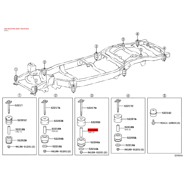 Casquillo silentblock carroceria nº3 per Toyota...