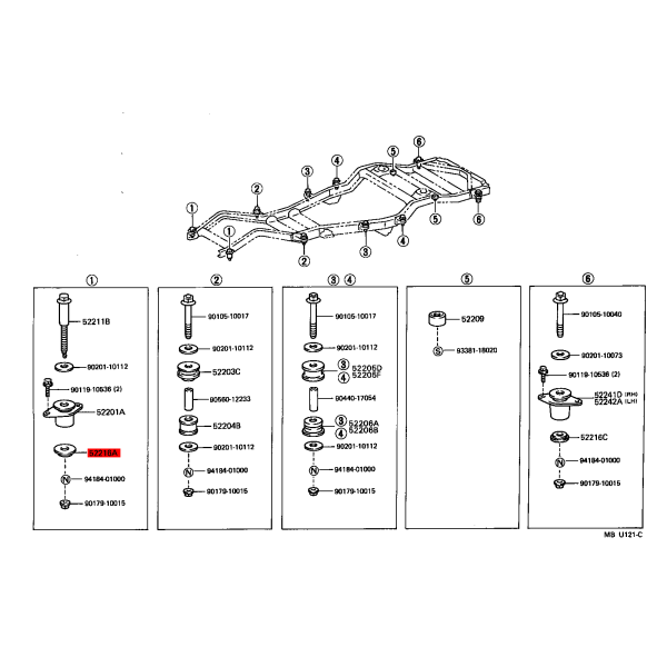 Unterlegscheibe, Karosserie-Silentblock N-1 für...
