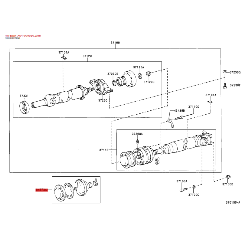 Fouet arbre de transmission pour Toyota Rav4 (1994 à 2003) - Original Toyota Land Cruiser