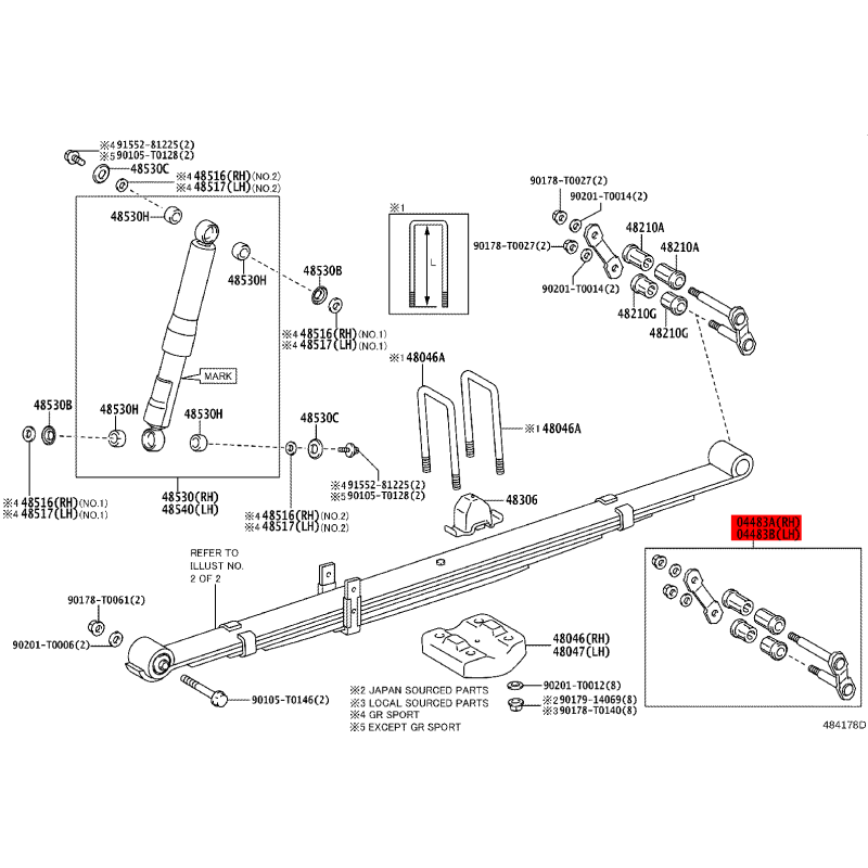 Twin rear crossbow kit for Toyota Hilux Revo (pre-2021) - Original Toyota Land Cruiser