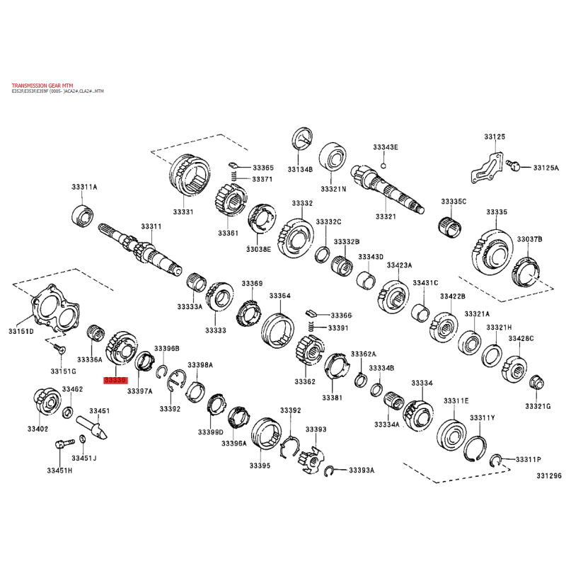 Pinhão 5ª marcha caixa de câmbio manual para Toyota Rav4 (Motor 1CDFTV) - Original Toyota Land Cruiser