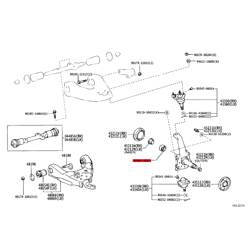 Needle bearing sleeve, For Toyota Hilux - Original Toyota Land Cruiser