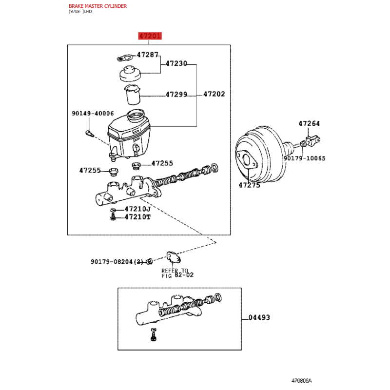 Bomba di freno per Toyota Land Cruiser J9 / Hilux - Originale Toyota Land Cruiser