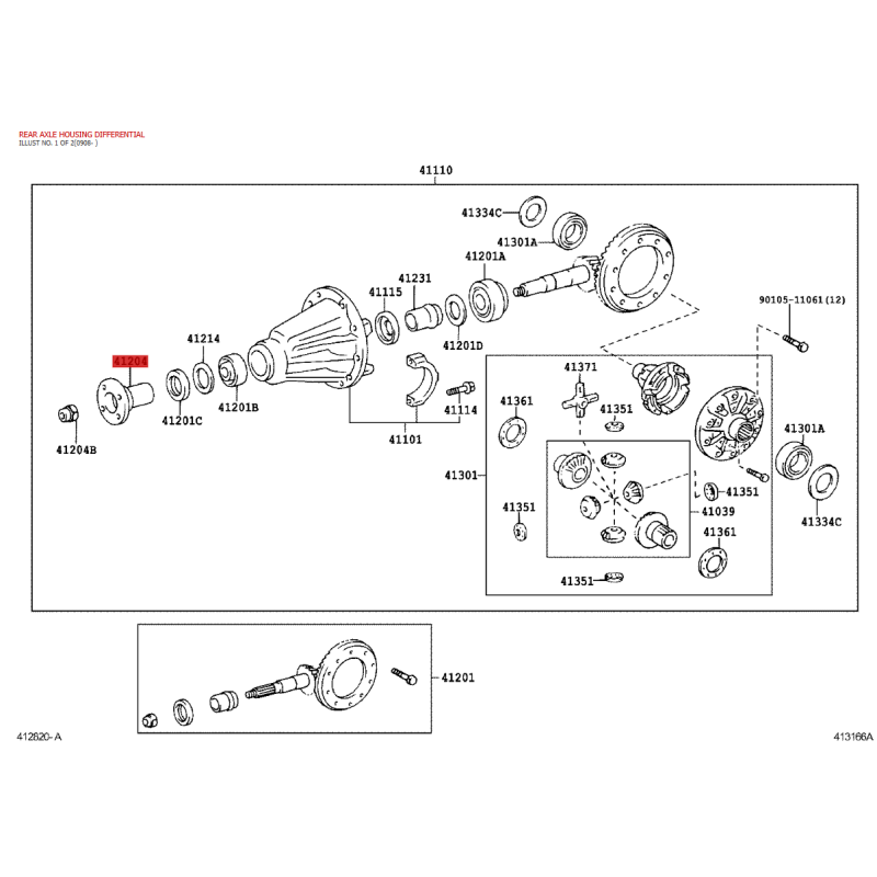 Platina di uscita differenziale posteriore per Toyota Land Cruiser J15 - Originale Toyota Land Cruiser