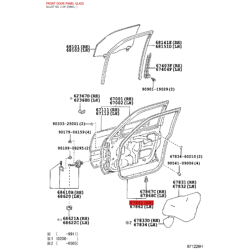 cópia da Guarnição de porta externa dianteira direita para Toyota Land Cruiser J8 - Original Toyota Land Cruiser