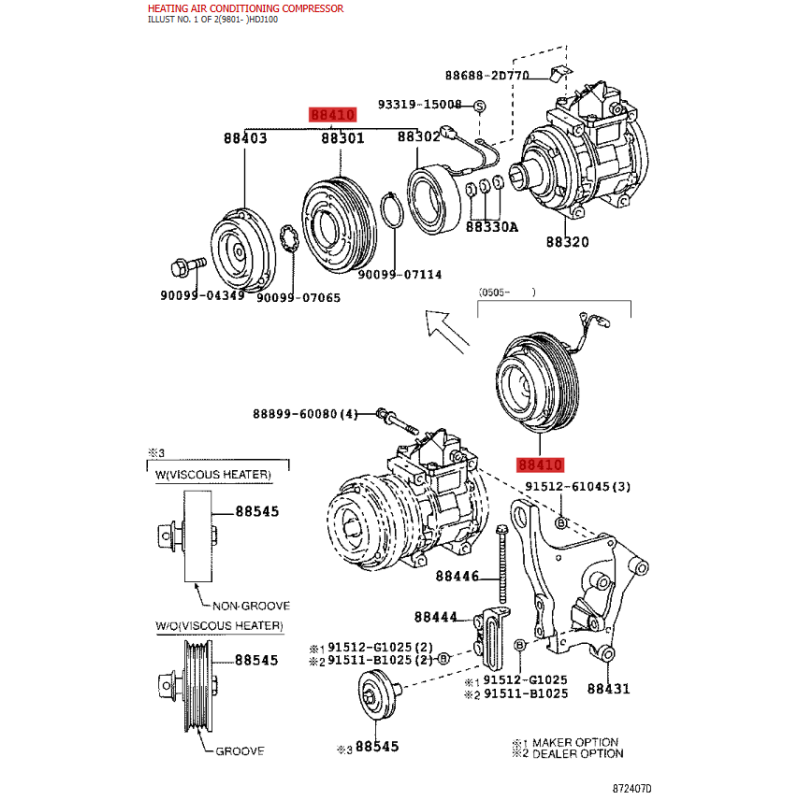 Magnetic Clutch Assembly, A/C Compressor, For Toyota Land Cruiser J10 - Original Toyota Land Cruiser