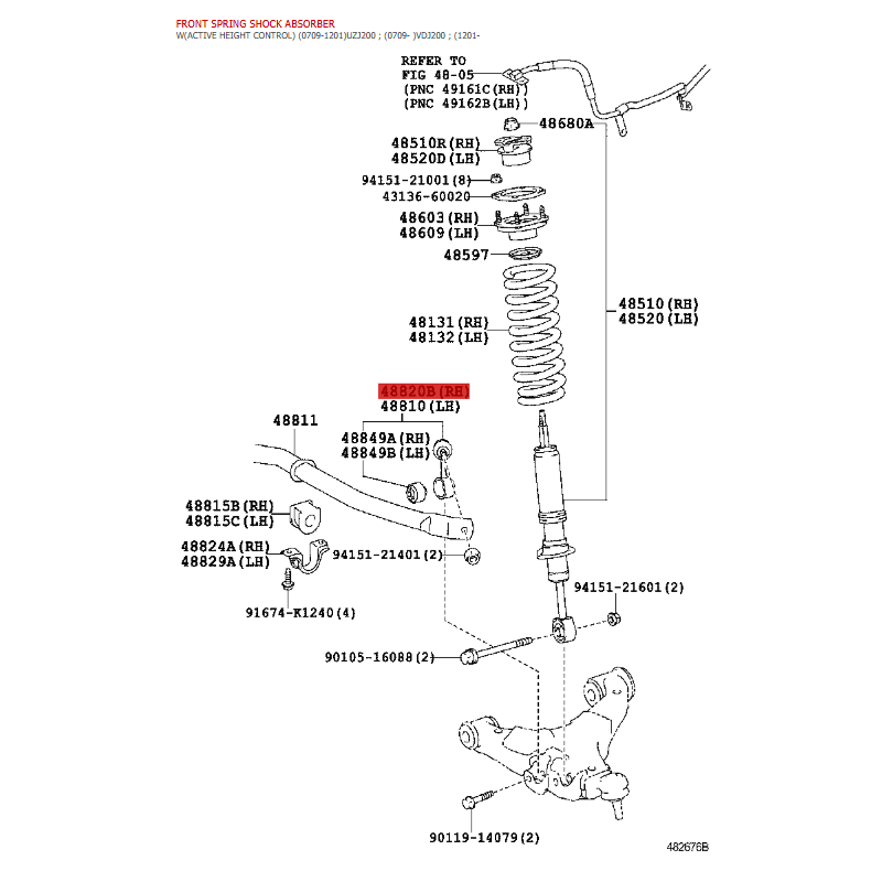 Rotule de barre stabilisatrice avant droite Pour Toyota Land Cruiser J20 - Original Toyota Land Cruiser