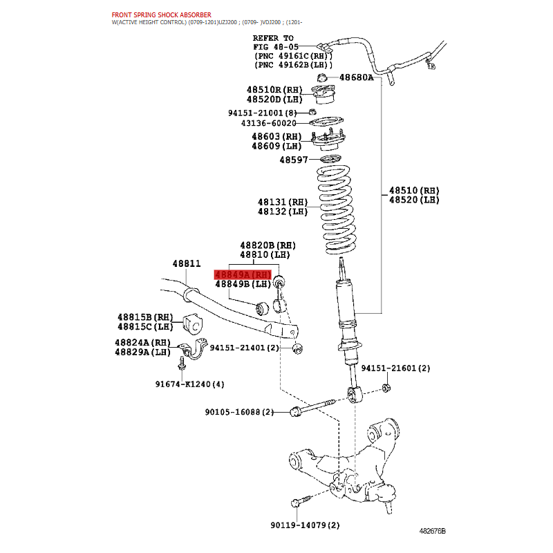 copie du Rotule de la barre stabilisatrice avant droite pour Toyota Land Cruiser J20 - Original Toyota Land Cruiser