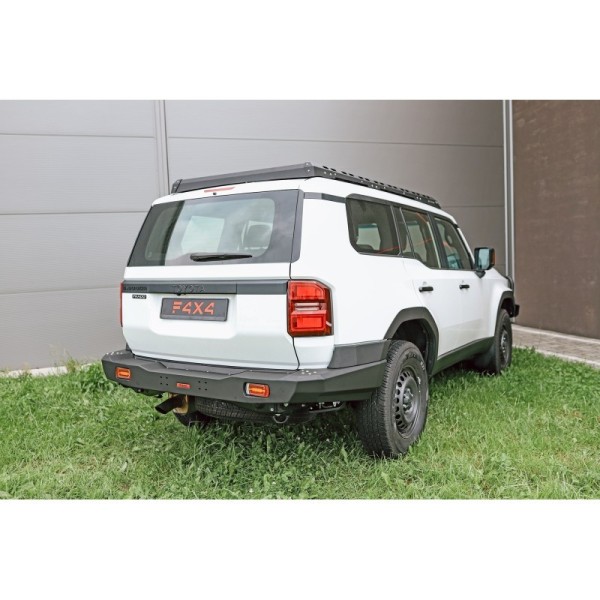 Rear bumper made of reinforced steel with LED...