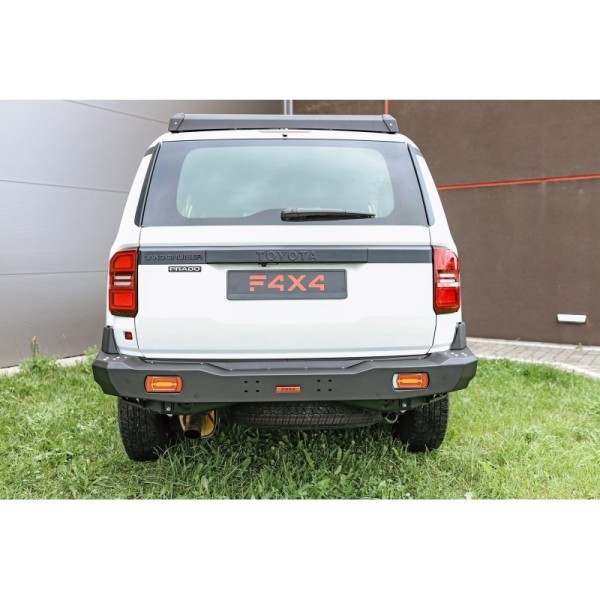 Rear bumper made of reinforced steel with LED...