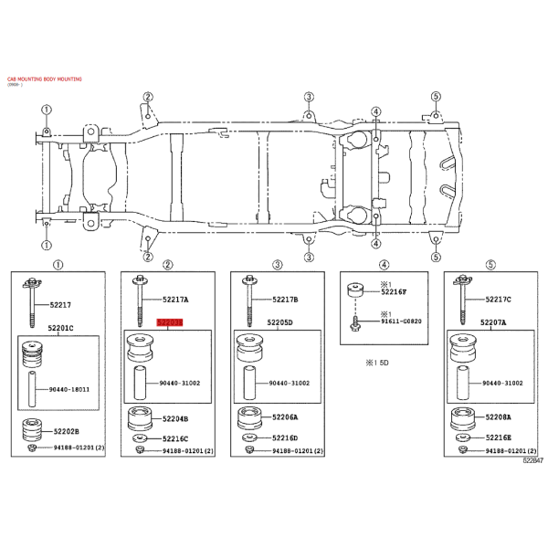 Silentblock body nº2 lower for Toyota Land...