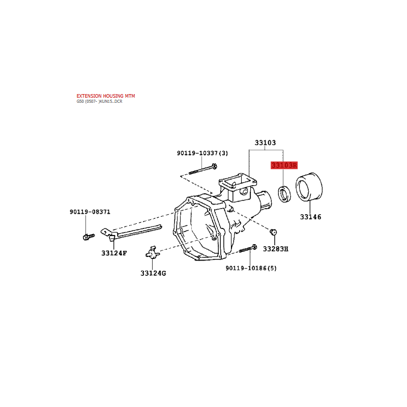 Retainer, gearbox carcass extension for Toyota Rav4 / Hilux - Original Toyota Land Cruiser
