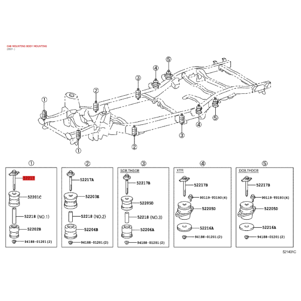 Tornillo, Silentblock Karosserie Nr. 1 für...