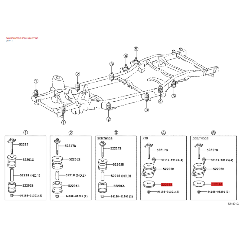copie de Rondelle, silentbloc de carrosserie pour Toyota Land Cruiser J15/20 - Original Toyota Land Cruiser