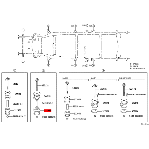 copy of Silentblock body nº2 Lower for Toyota...