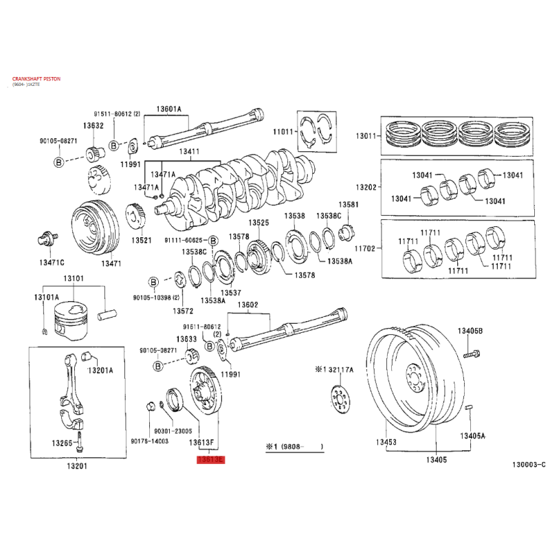 Engranaje de distribución de la bomba de gasoil para Toyota Land Cruiser J7/9/4Runner - Original Toyota Land Cruiser