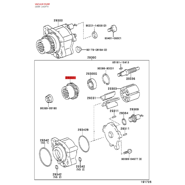 Kopie des Vakuumpumpengetriebes Toyota Land...