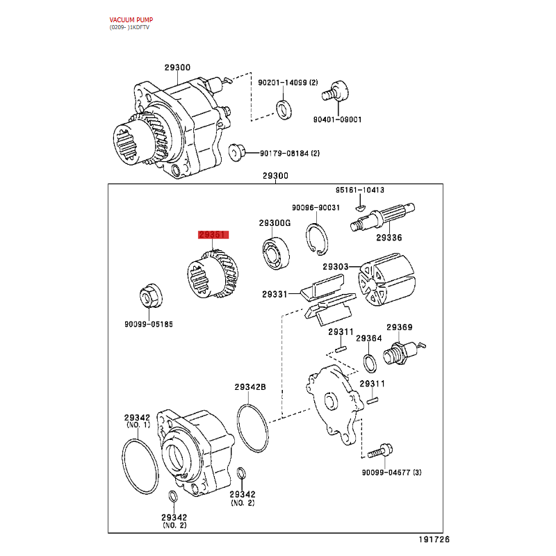 Copie de Pompe à vide d'engrenage Toyota Land Cruiser J8 / 10 - Original Toyota Land Cruiser