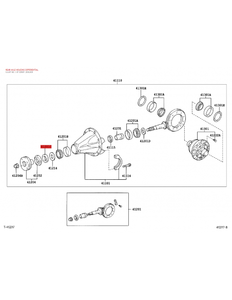 copy of Rear differential pinion gear for Toyota Hilux Vigo (with LSD) - Original Toyota Land Cruiser