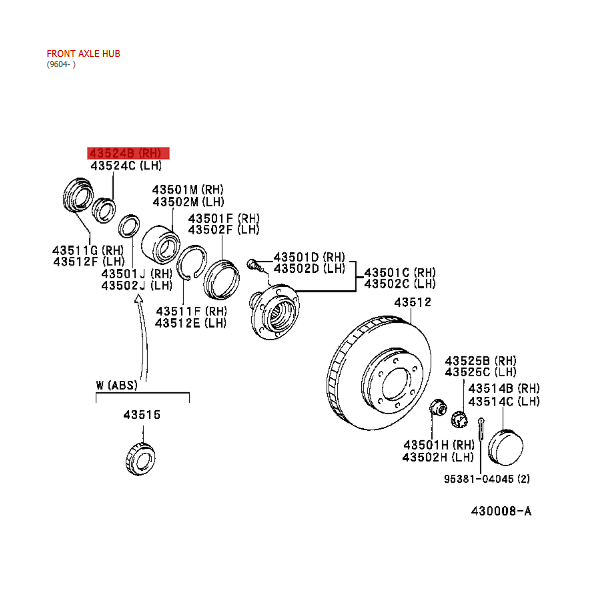 copie du Ressort du moyeu avant pour Toyota...