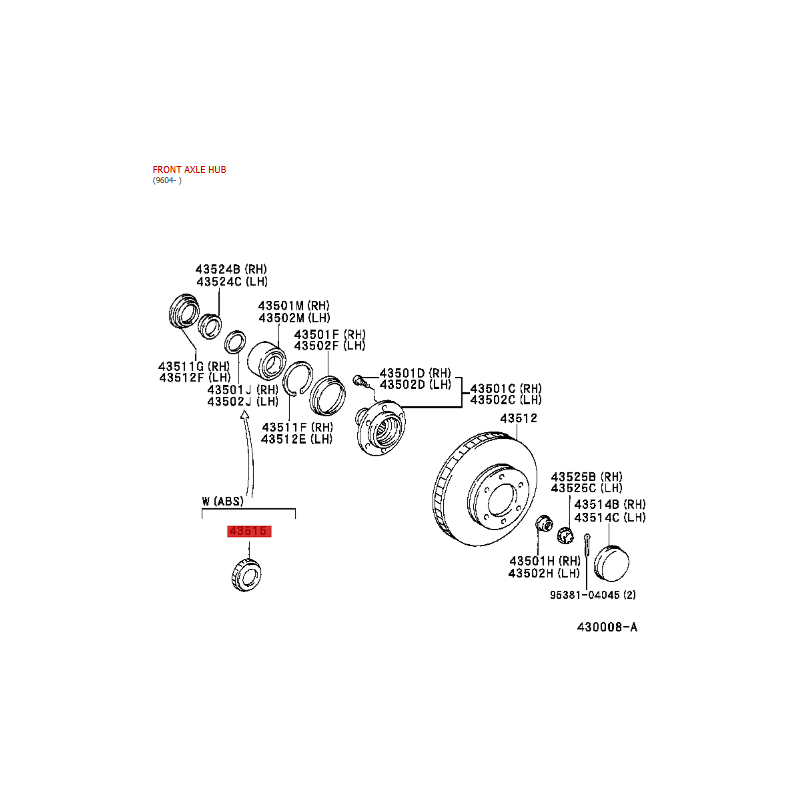Kopie des vorderen Nabenabstandhalters für den Toyota Land Cruiser J9 - Original Toyota Land Cruiser