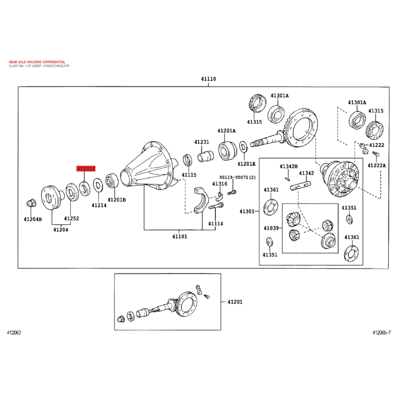 Kopie des Ritzelsperrklinkens für das Hinterachs-Differential für Toyota Hilux Vigo (mit Sperrdifferential) - Original Toyota La