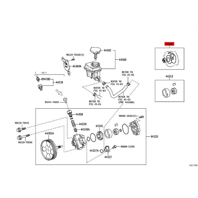 copy of Power Steering Pump Repair Kit for Toyota Land Cruiser J15 (gdj) - Original Toyota Land Cruiser