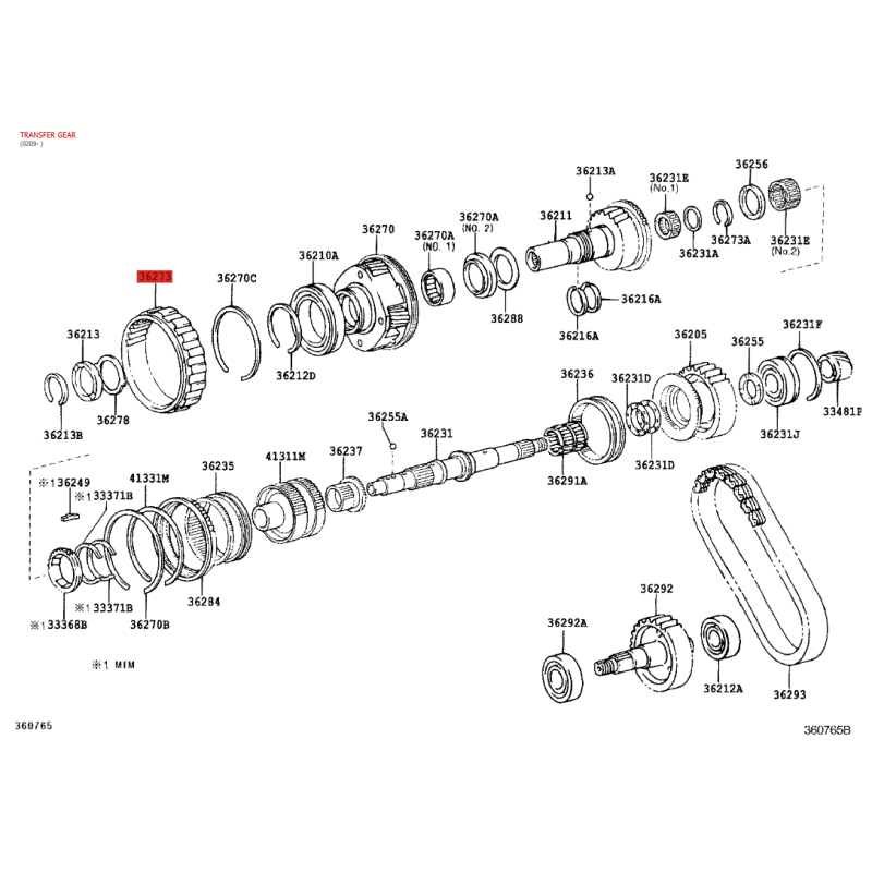 Planetary gear set reducer transfer case for Toyota Land Cruiser J12 / 15 / FJ - Original Toyota Land Cruiser