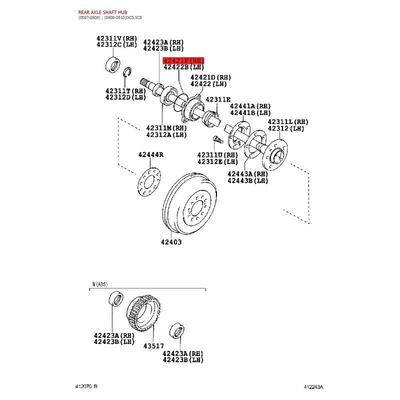 Copie du Moyeu de retenue arrière pour Toyota Hilux Vigo (postérieur - 2008) - Original Toyota Land Cruiser