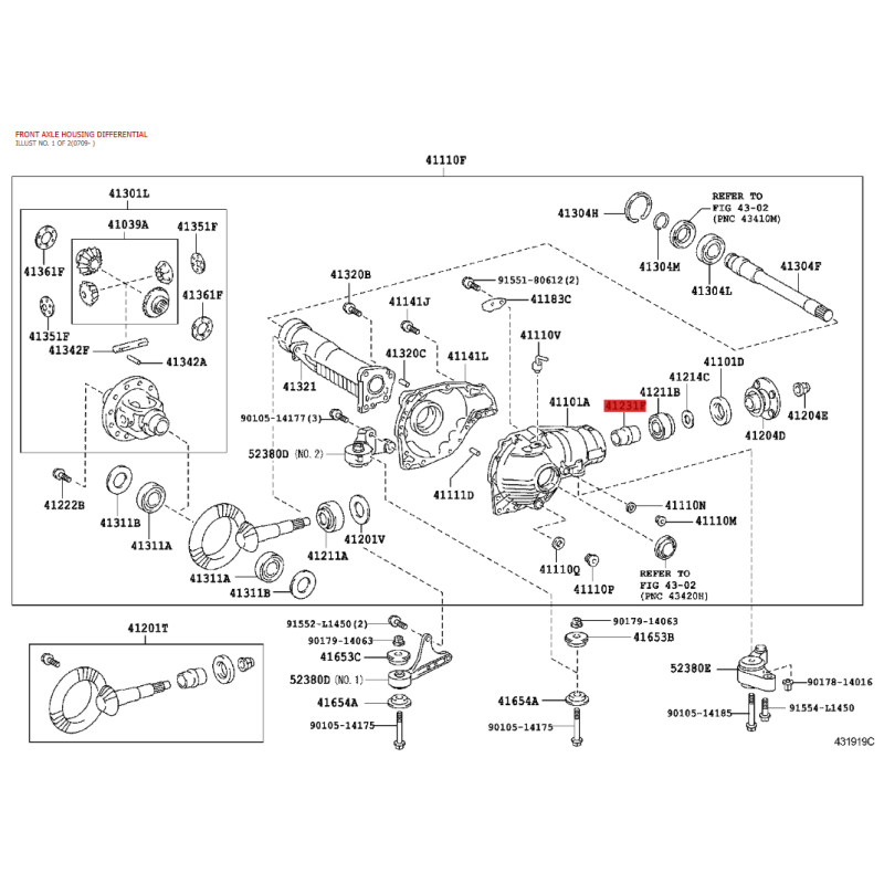 Copia dello spaziatore del pignone dell'albero di trasmissione, differenziale posteriore per Toyota Land Cruiser J15/fjcruiser -